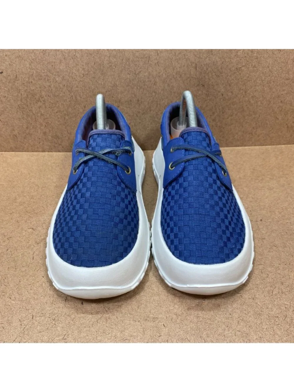 Soft Science Mens Fin 3.0 Boat Shoes Size 7 Blue White Woven Lace-Up Sneakers